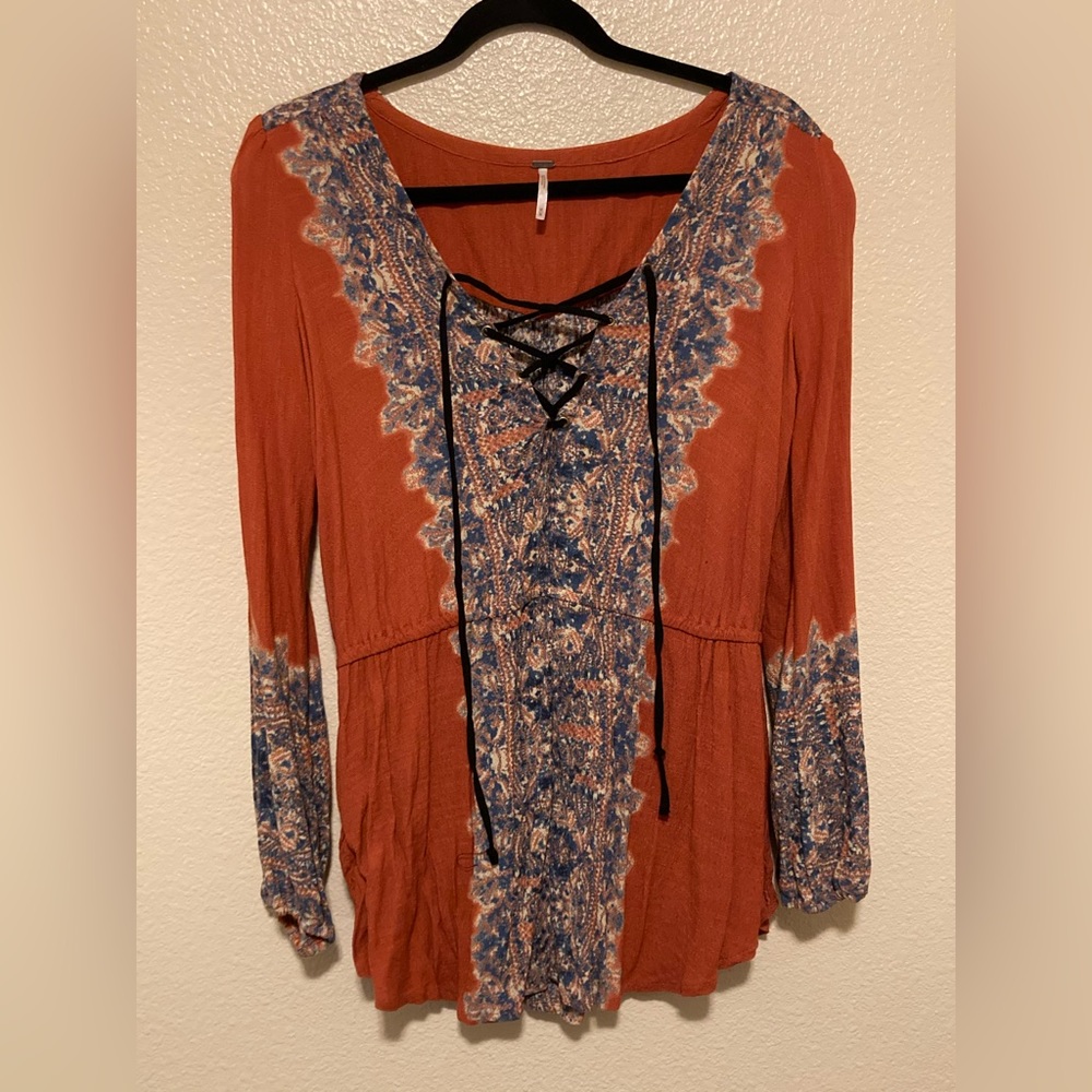 FREE PEOPLE - 0011 -Boho long sleeved top - Flowy